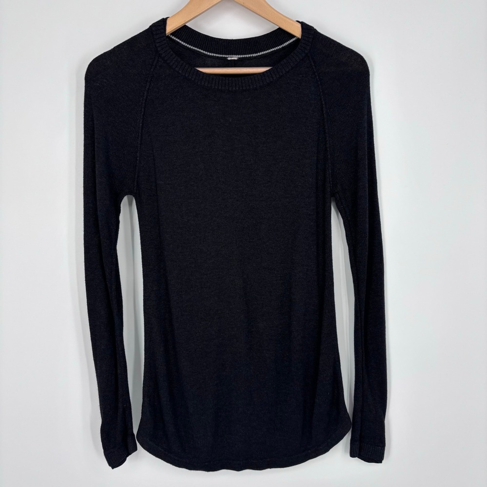 Lululemon Sunshine Coast Sweater Womens 8 (Measured) Black Cashmere Blend Boolux